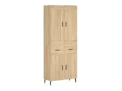 Aparador alto madera contrachapada color roble 69,5x34x180 cm ES634379