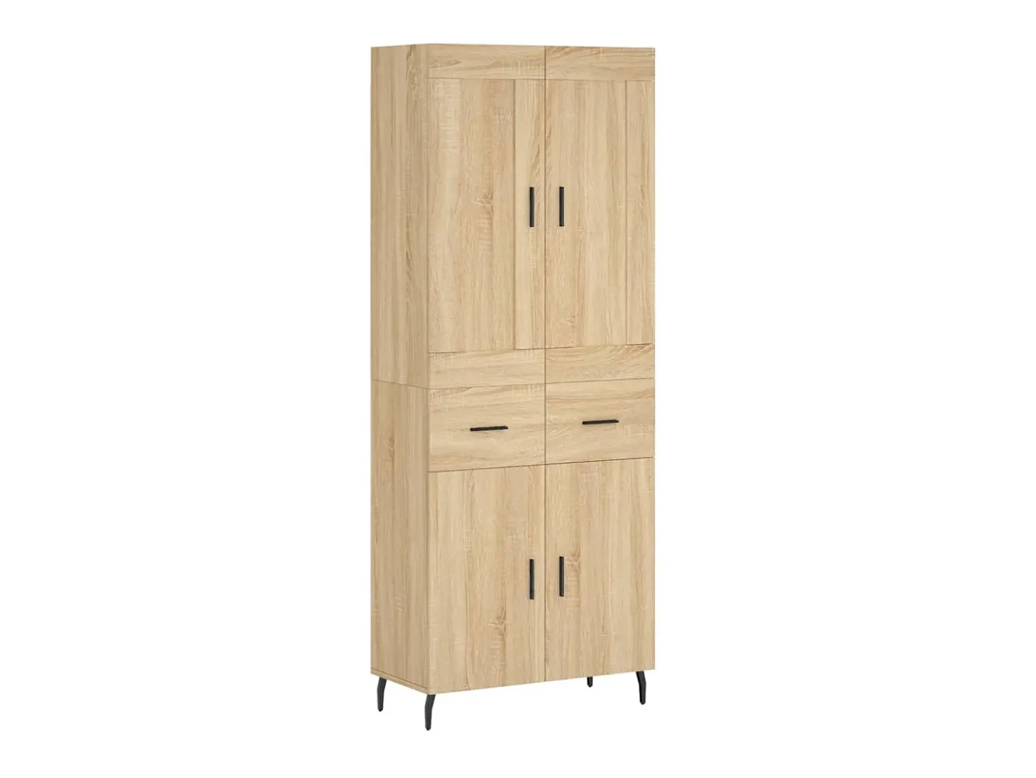 Aparador alto madera contrachapada color roble 69,5x34x180 cm ES634379