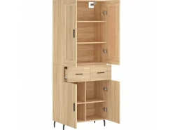 Aparador alto madera contrachapada color roble 69,5x34x180 cm ES634379