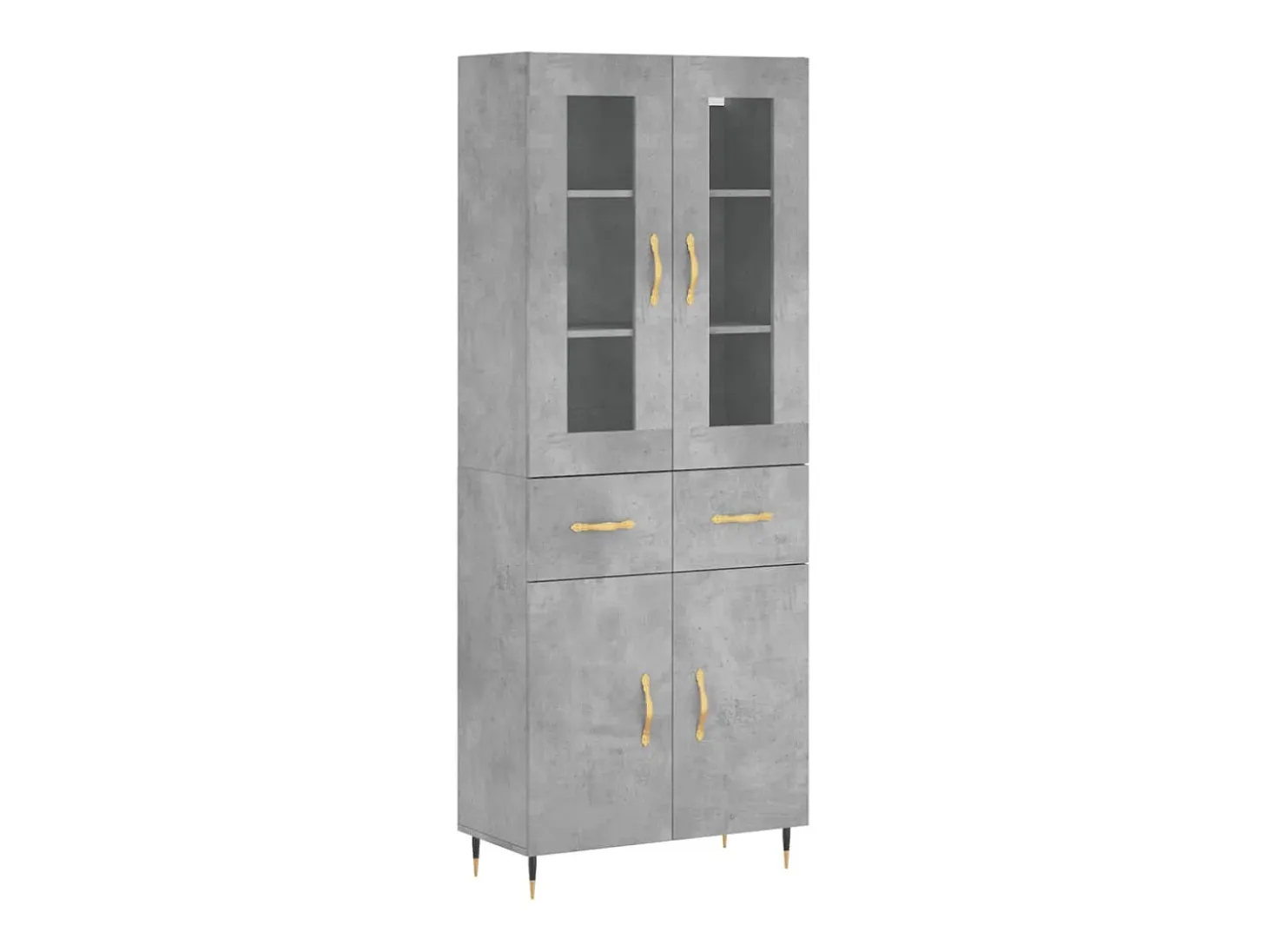Aparador alto madera contrachapada gris hormigón 69,5x34x180 cm ES88068