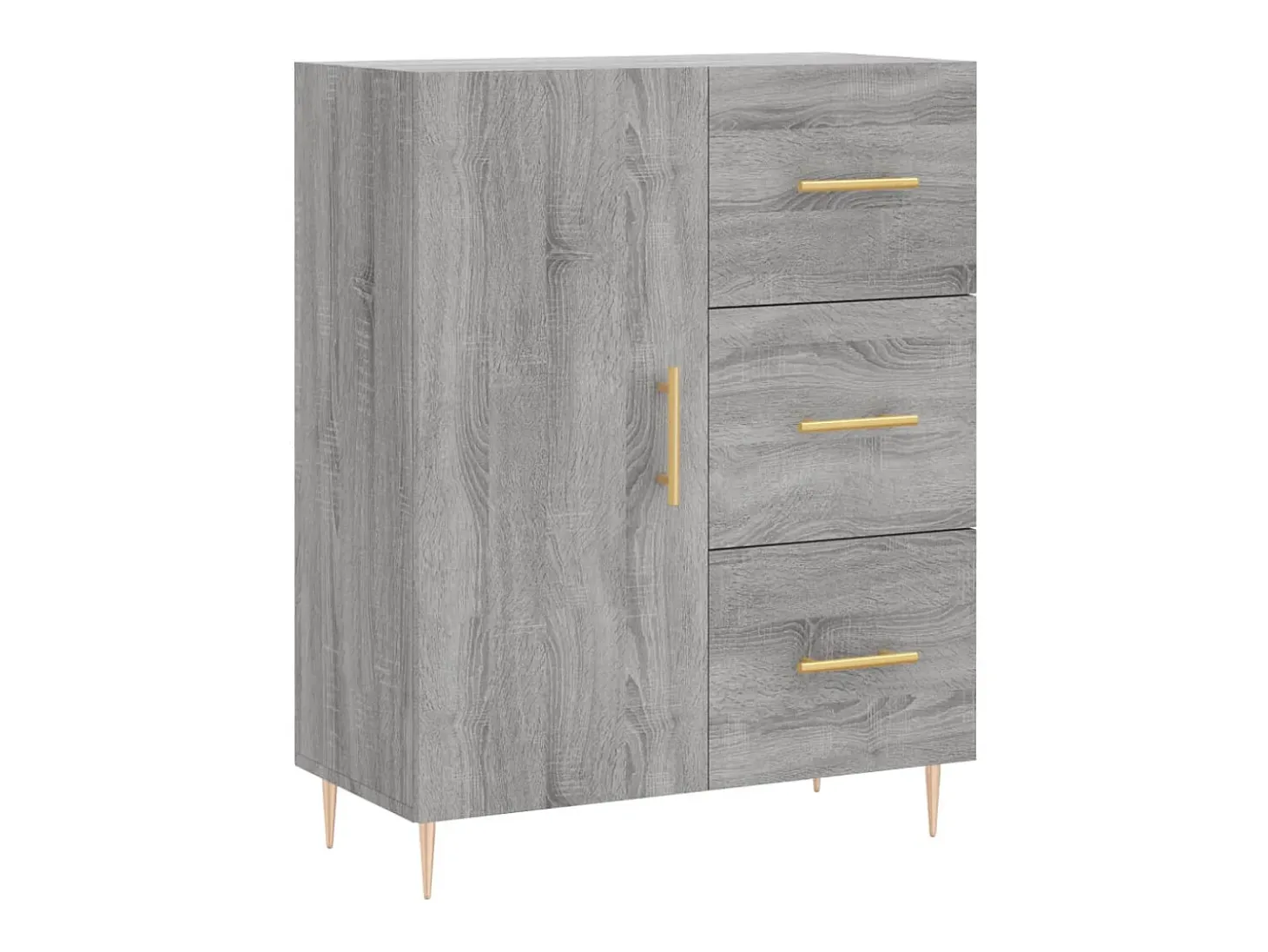 Aparador alto madera contrachapada gris sonoma 69,5x34x180 cm