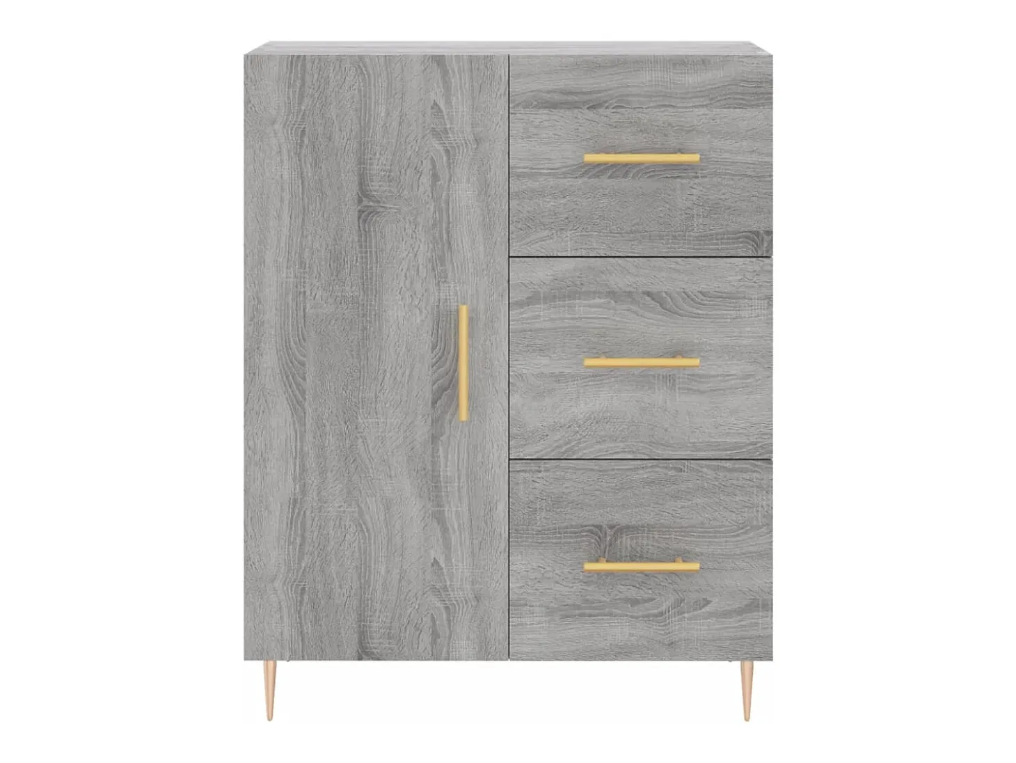 Aparador alto madera contrachapada gris sonoma 69,5x34x180 cm
