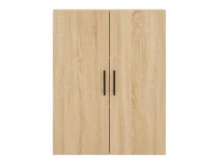 Aparador alto madera contrachapada color roble 69,5x34x180 cm