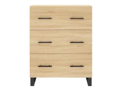 Aparador alto madera contrachapada color roble 69,5x34x180 cm