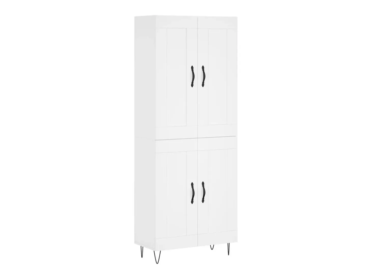 Aparador alto madera contrachapada blanco 69,5x34x180 cm ES41564