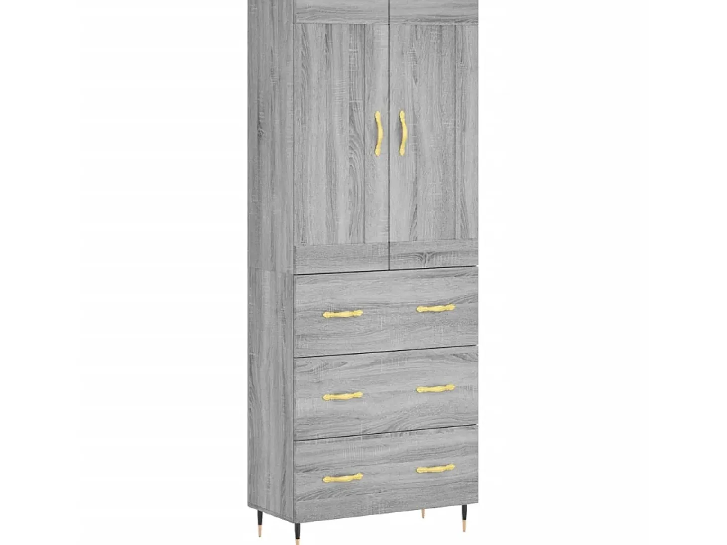 Aparador alto madera contrachapada gris sonoma 69,5x34x180 cm ES97321