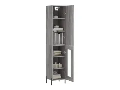 Aparador alto madera contrachapada gris Sonoma 34,5x34x180 cm ES88944