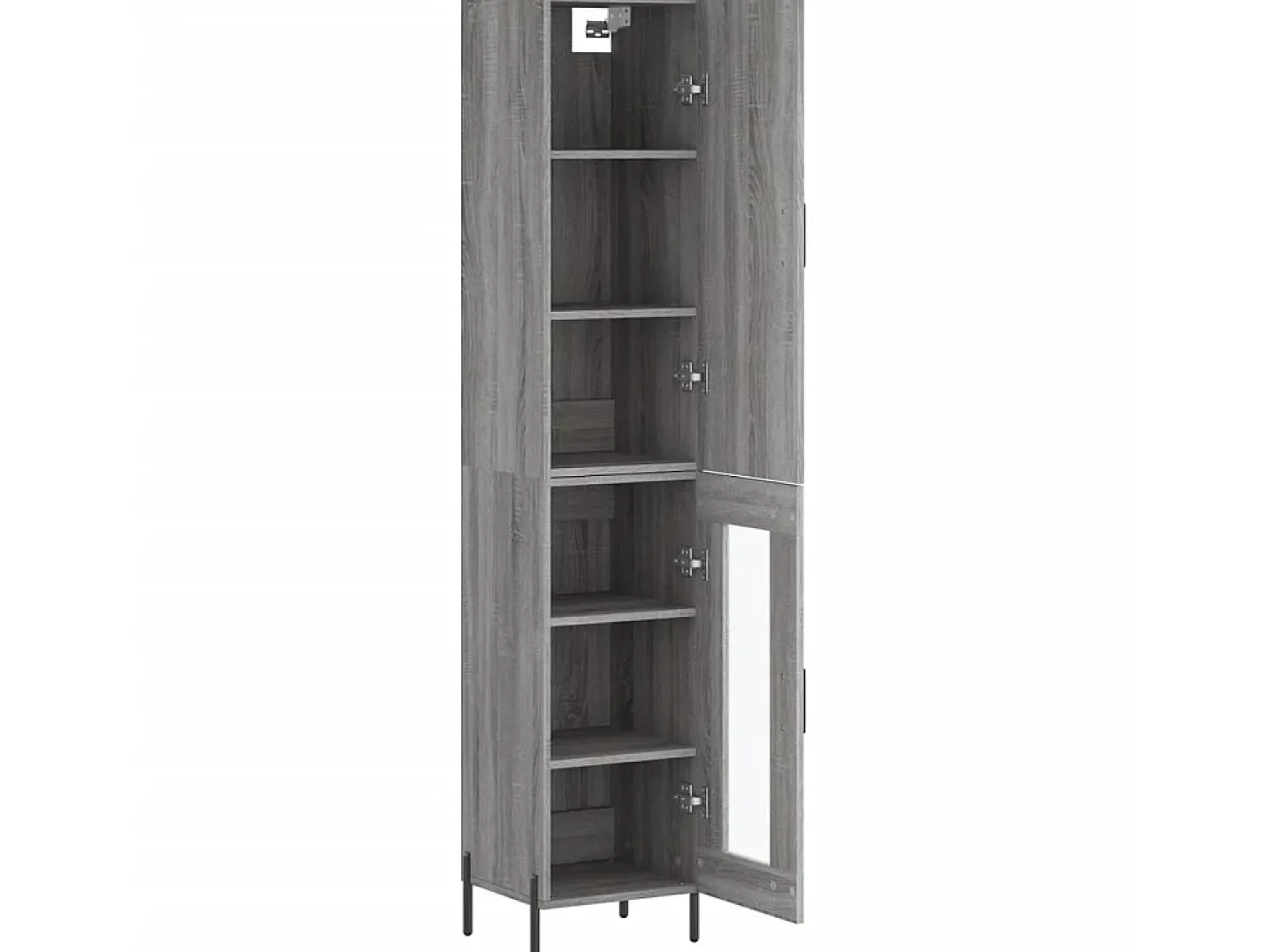Aparador alto madera contrachapada gris Sonoma 34,5x34x180 cm ES88944