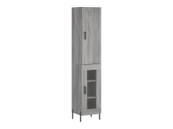 Aparador alto madera contrachapada gris Sonoma 34,5x34x180 cm ES88944