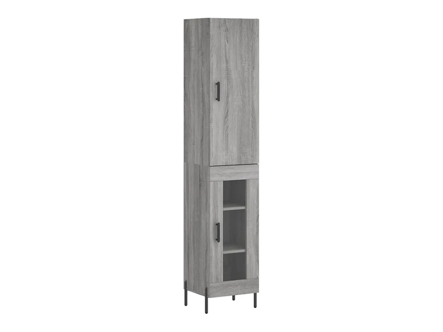 Aparador alto madera contrachapada gris Sonoma 34,5x34x180 cm ES88944