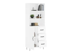 Aparador alto madera contrachapada blanco 69,5x34x180 cm ES33145