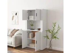 Aparador alto madera contrachapada blanco ES515918
