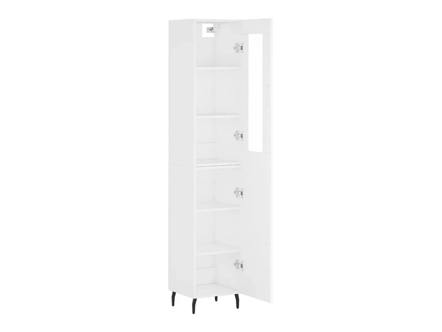 Aparador alto madera contrachapada blanco 34,5x34x180 cm ES44852