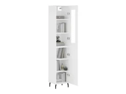 Aparador alto madera contrachapada blanco 34,5x34x180 cm ES44852