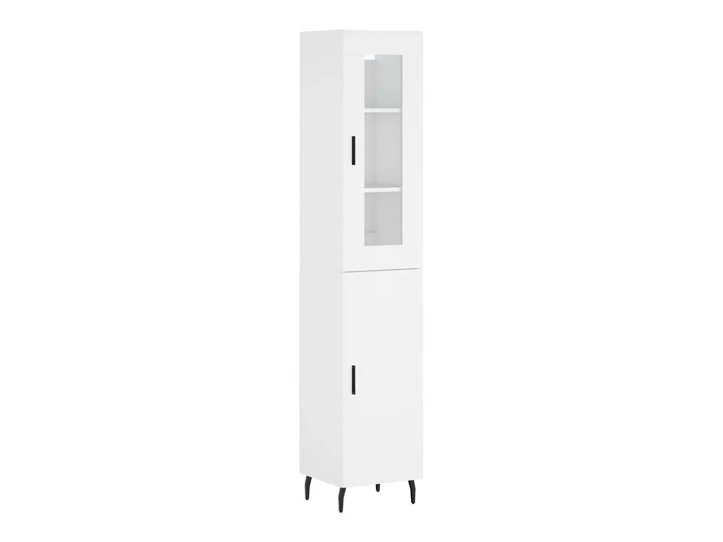 Aparador alto madera contrachapada blanco 34,5x34x180 cm ES44852