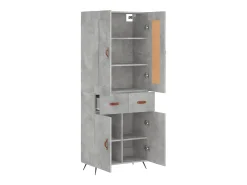 Aparador alto madera contrachapada gris hormigón 69,5x34x180 cm ES88366
