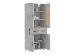 Aparador alto madera contrachapada gris hormigón 69,5x34x180 cm ES88366