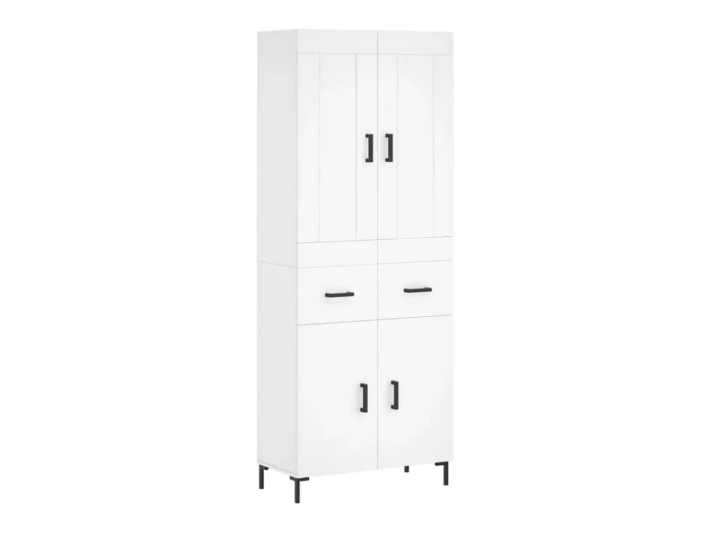 Aparador alto madera contrachapada blanco 69,5x34x180 cm ES77891