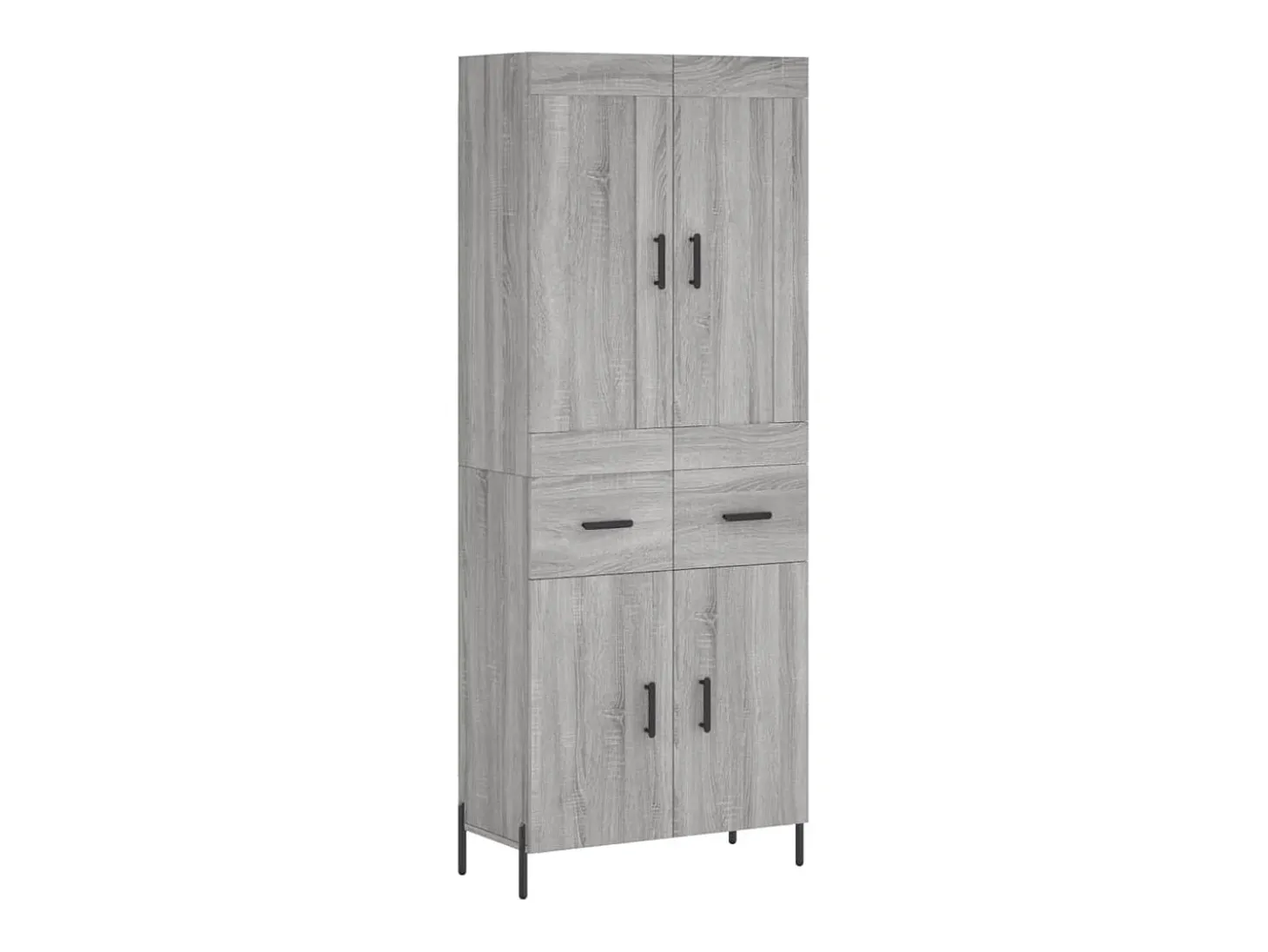 Aparador alto madera contrachapada gris sonoma 69,5x34x180 cm