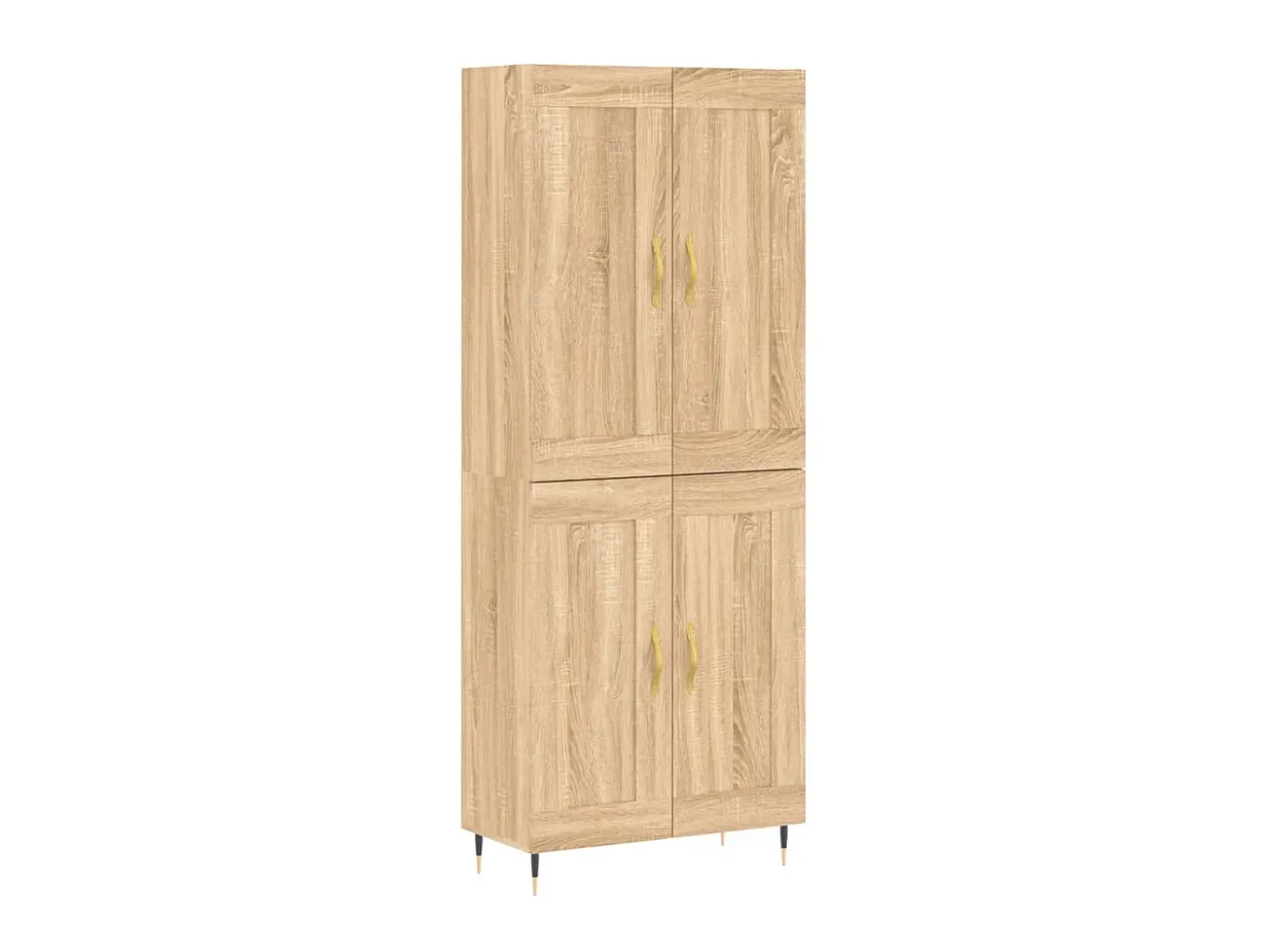 Aparador alto madera contrachapada color roble 69,5x34x180 cm ES59730