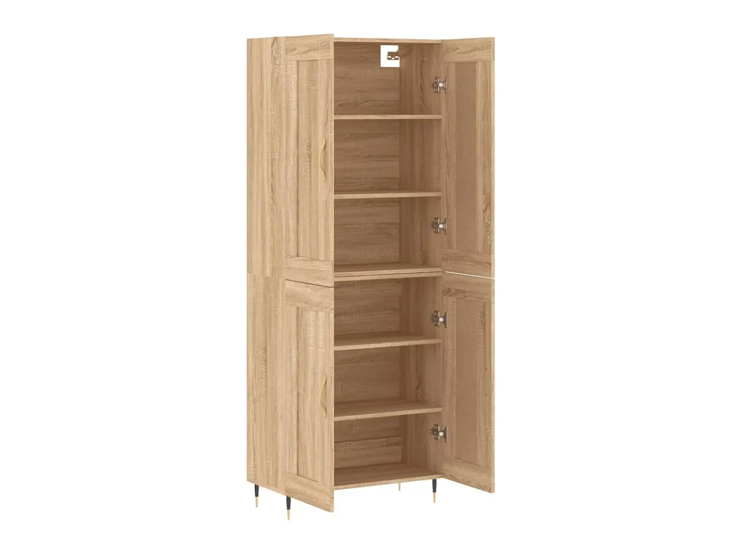 Aparador alto madera contrachapada color roble 69,5x34x180 cm ES59730