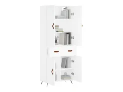Aparador alto madera contrachapada blanco 69,5x34x180 cm ES79435