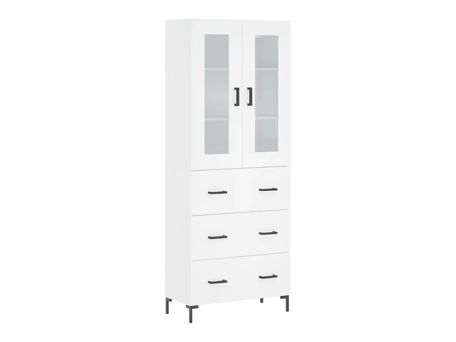 Aparador alto madera contrachapada blanco 69,5x34x180 cm ES84514