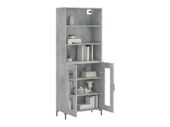 Aparador alto madera contrachapada gris hormigón 69,5x34x180 cm ES48016