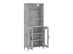 Aparador alto madera contrachapada gris hormigón 69,5x34x180 cm ES48016