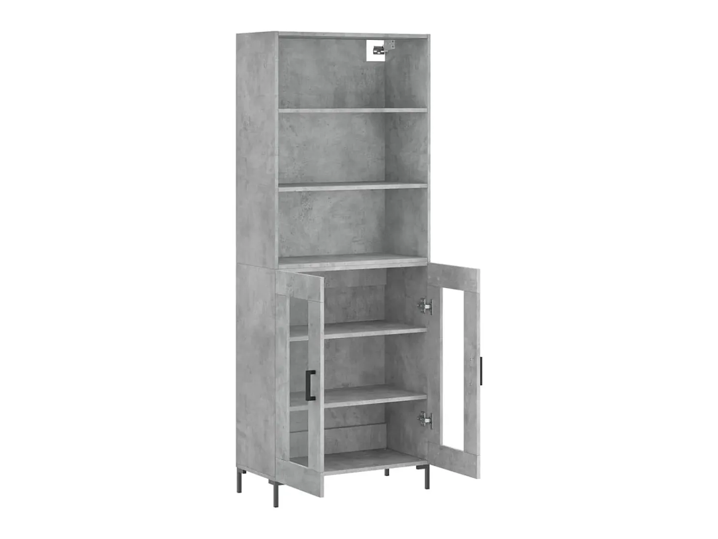 Aparador alto madera contrachapada gris hormigón 69,5x34x180 cm ES48016