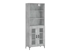 Aparador alto madera contrachapada gris hormigón 69,5x34x180 cm ES48016
