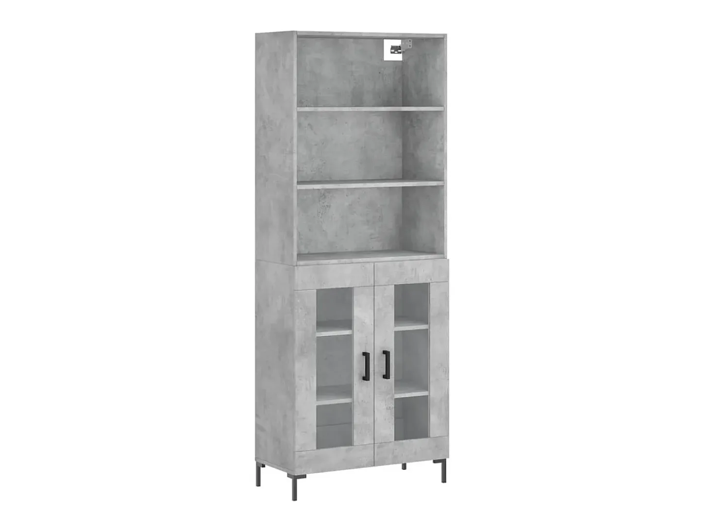 Aparador alto madera contrachapada gris hormigón 69,5x34x180 cm ES48016