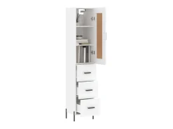 Aparador alto madera contrachapada blanco 34,5x34x180 cm ES33187