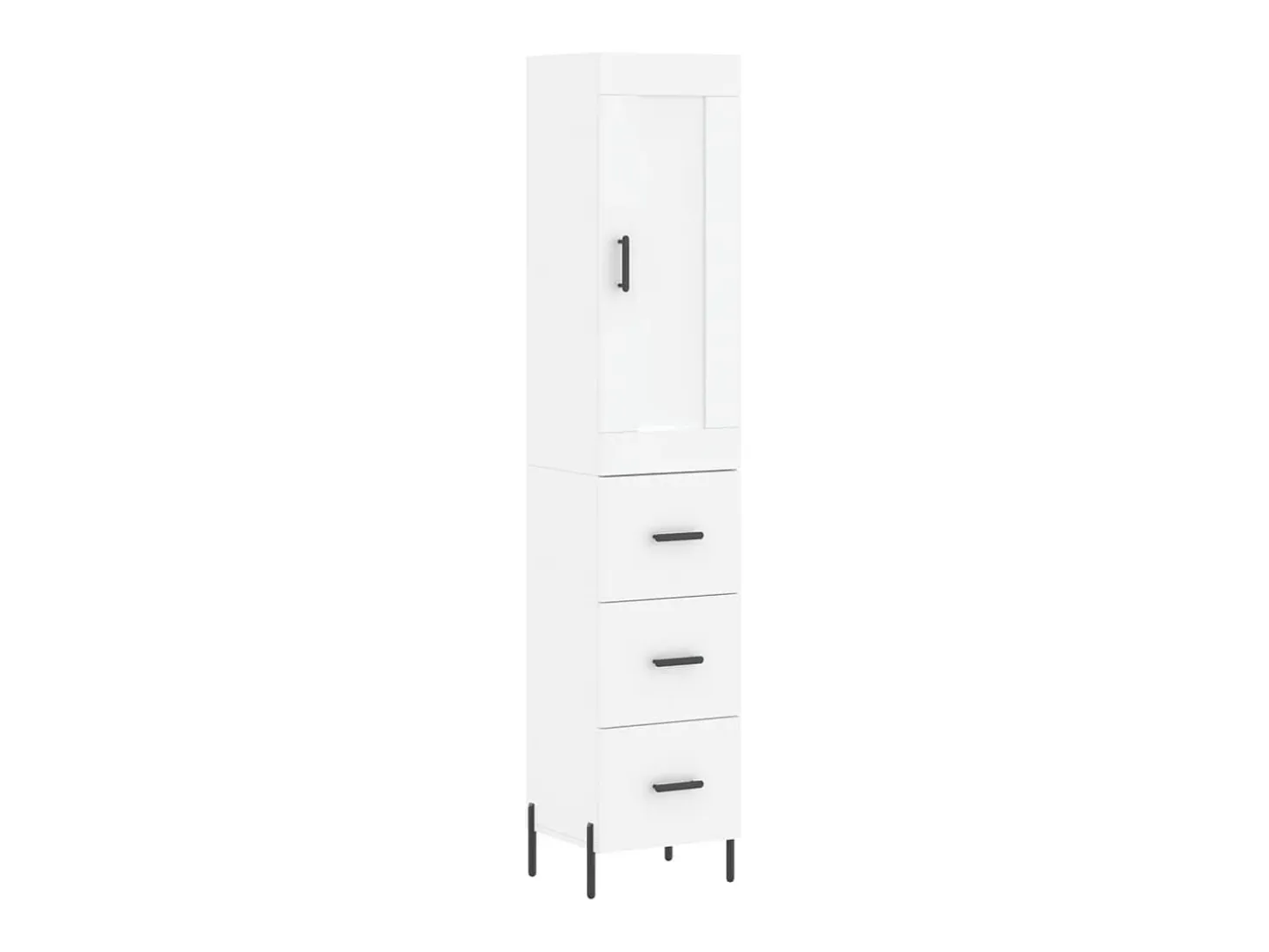 Aparador alto madera contrachapada blanco 34,5x34x180 cm ES33187
