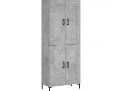 Aparador alto madera contrachapada gris hormigón 69,5x34x180 cm ES94558