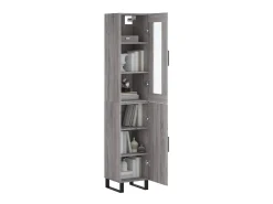 Aparador alto madera contrachapada gris Sonoma 34,5x34x180 cm ES26999