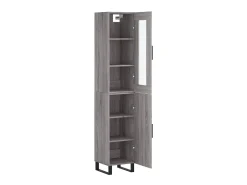 Aparador alto madera contrachapada gris Sonoma 34,5x34x180 cm ES26999