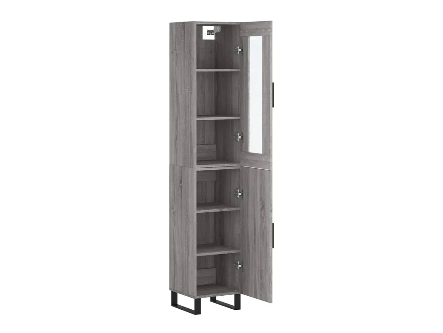 Aparador alto madera contrachapada gris Sonoma 34,5x34x180 cm ES26999