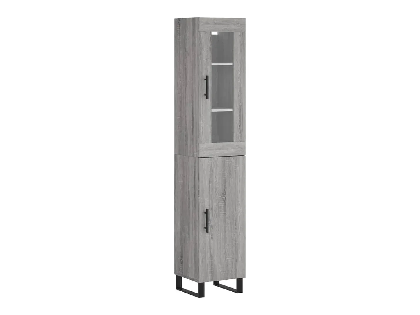 Aparador alto madera contrachapada gris Sonoma 34,5x34x180 cm ES26999