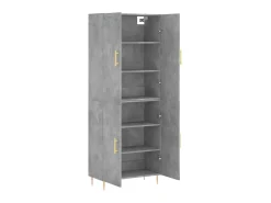 Aparador alto madera contrachapada gris hormigón 69,5x34x180 cm ES78229