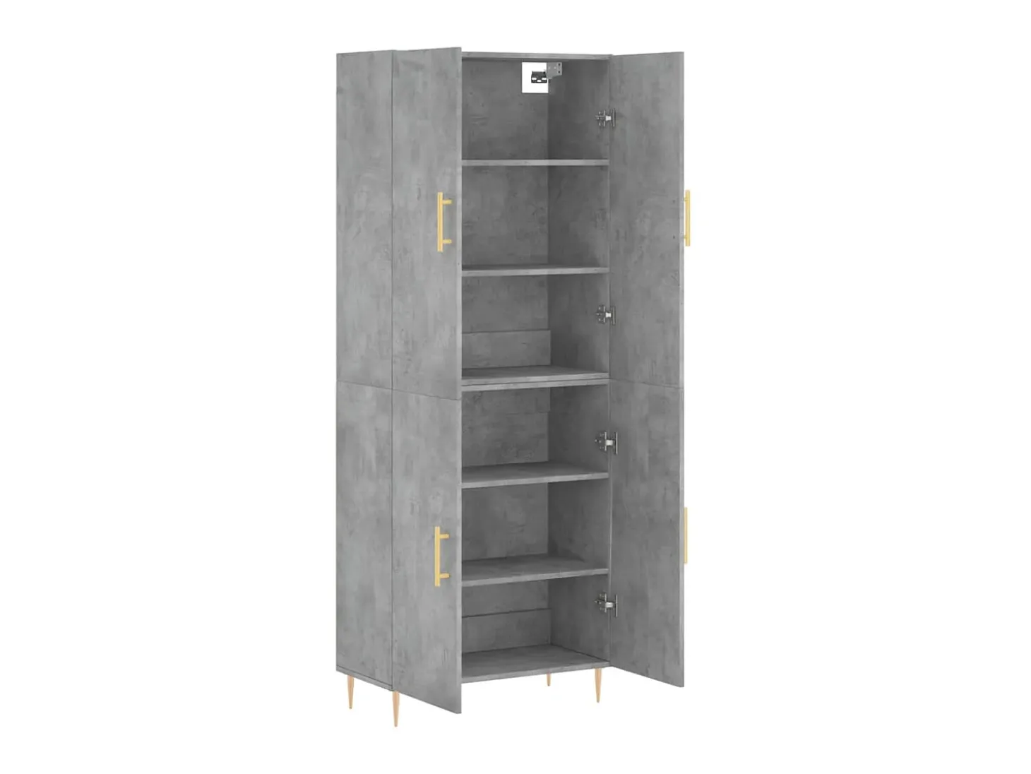 Aparador alto madera contrachapada gris hormigón 69,5x34x180 cm ES78229