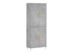 Aparador alto madera contrachapada gris hormigón 69,5x34x180 cm ES78229