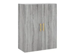 Aparador alto madera contrachapada gris sonoma 69,5x34x180 cm ES73641