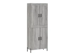Aparador alto madera contrachapada gris sonoma 69,5x34x180 cm ES52428