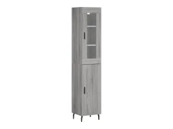 Aparador alto madera contrachapada gris Sonoma 34,5x34x180 cm