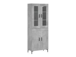 Aparador alto madera contrachapada gris hormigón 69,5x34x180 cm ES90550