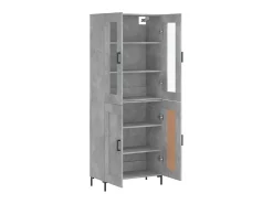Aparador alto madera contrachapada gris hormigón 69,5x34x180 cm ES90550