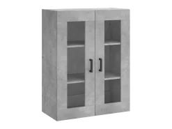 Aparador alto madera contrachapada gris hormigón 69,5x34x180 cm ES90550