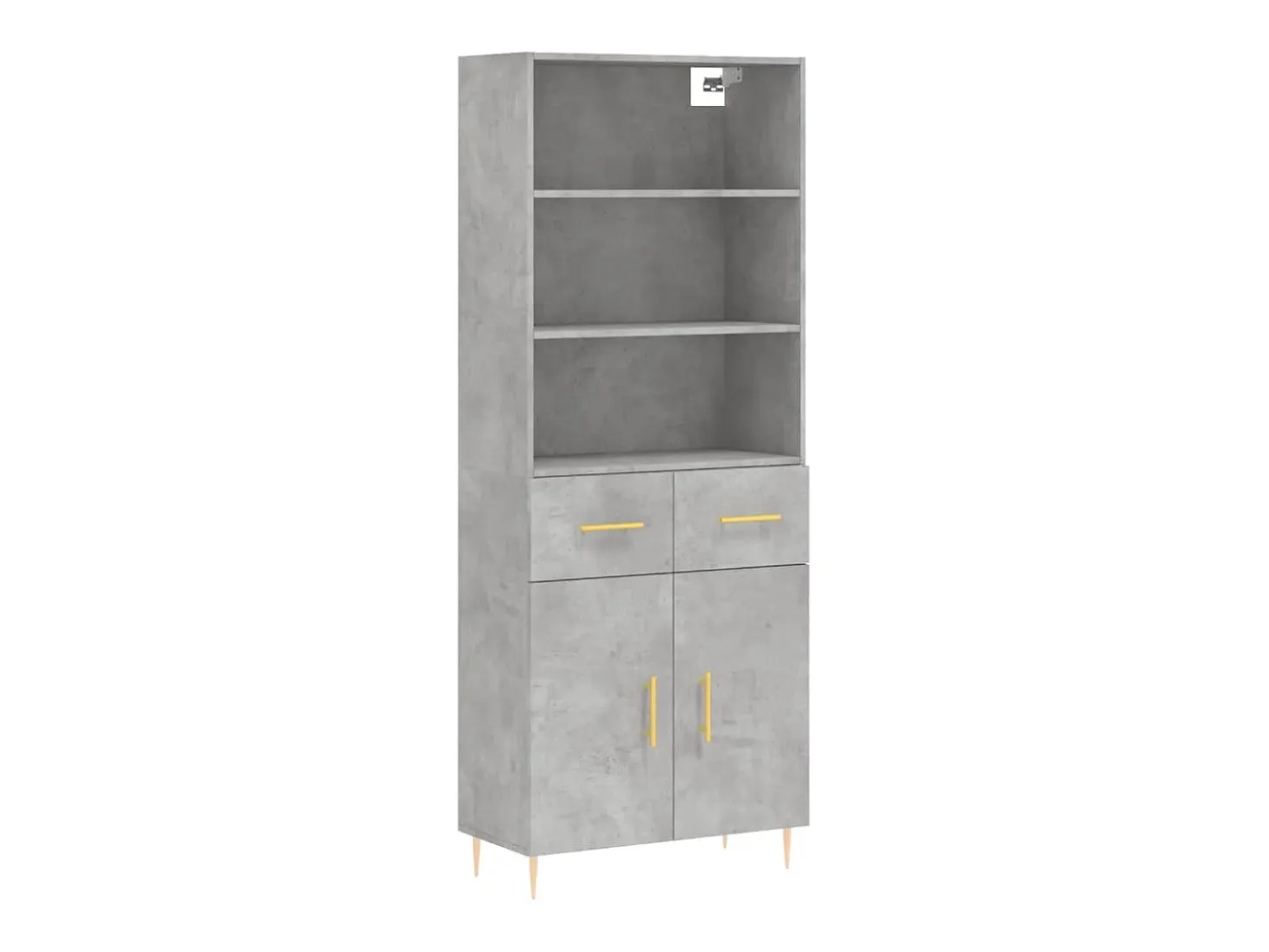 Aparador alto madera contrachapada gris hormigón 69,5x34x180 cm ES67232