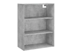 Aparador alto madera contrachapada gris hormigón 69,5x34x180 cm ES67232